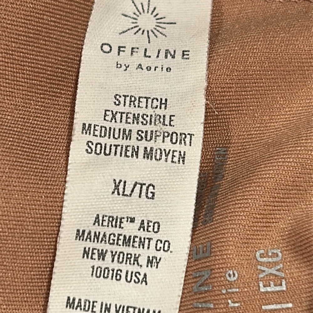 Offline by Aerie Clay Color Ribbed Stretch Medium Support Bralette Size XL - Picture 6 of 6